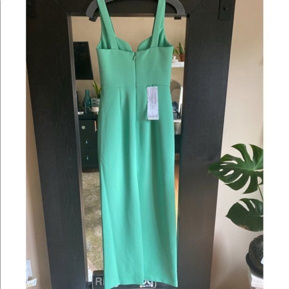 NEW BCBGMaxAzria PLUNGING SWEETHEART GOWN MAXI DRESS GREEN SPRUCE WOMENS SIZE 10 - Picture 2 of 4